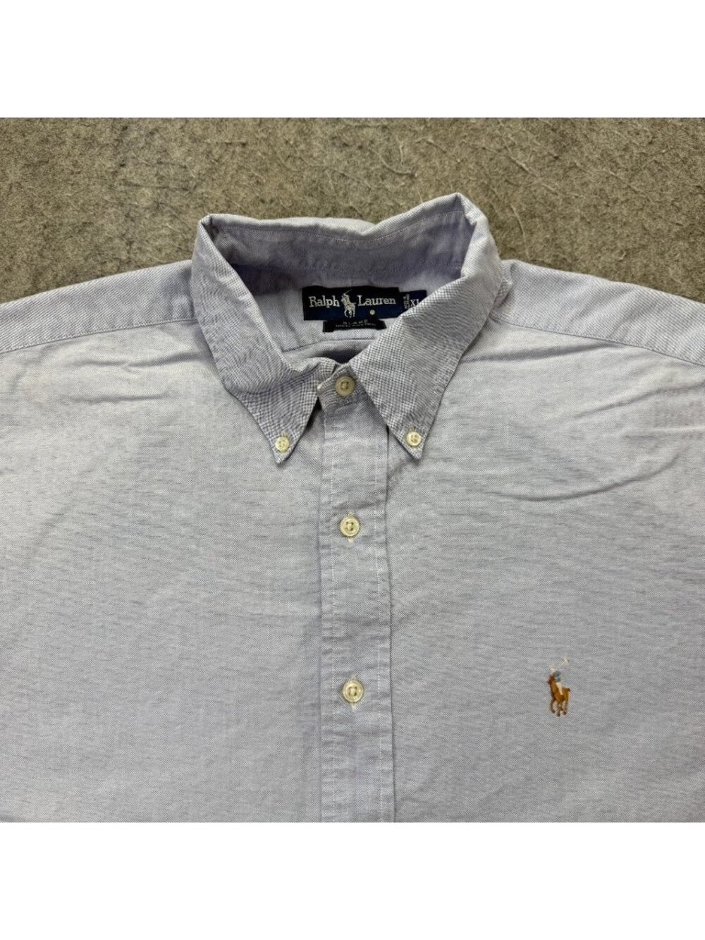 Ralph Lauren Blake Oxford Shirt Shirt Men XL Blue Solid OCBD Short Sleeve